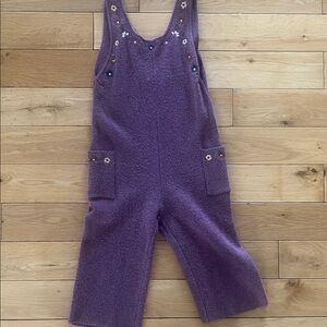 Zara Embroidered Fuzzy Overalls